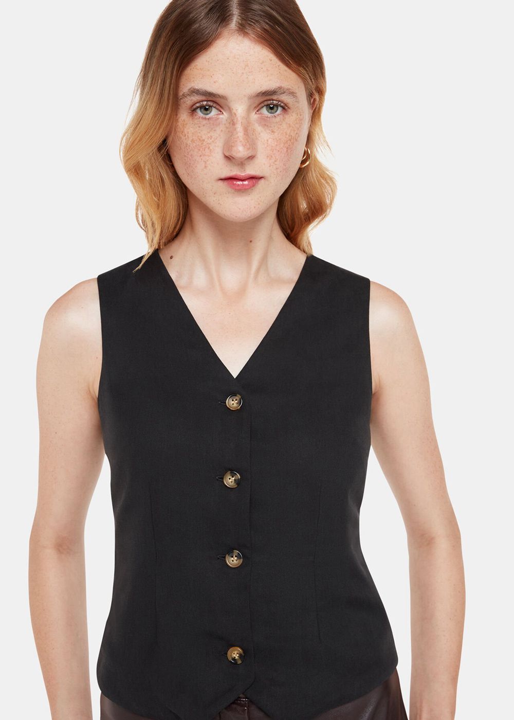 Whistles Jess Vest Black | US-54162LVHE