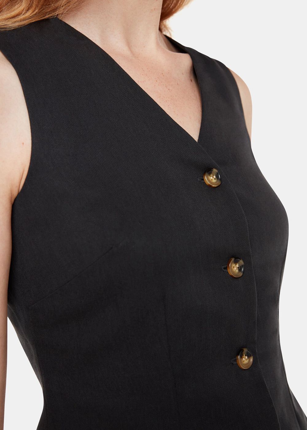 Whistles Jess Vest Black | US-54162LVHE