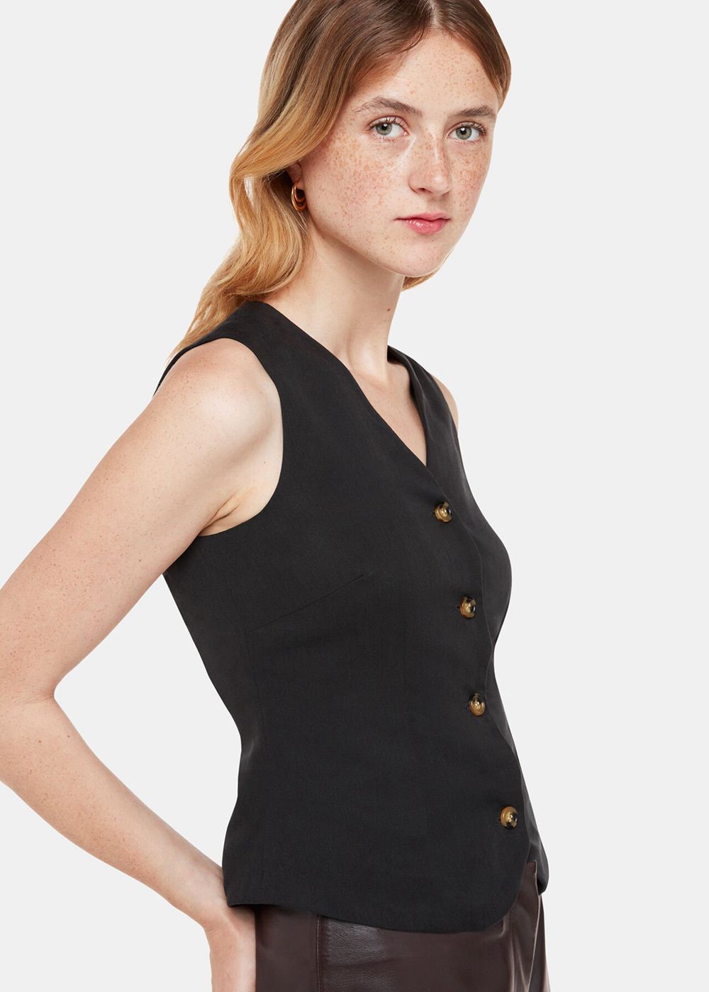 Whistles Jess Vest Black | US-54162LVHE