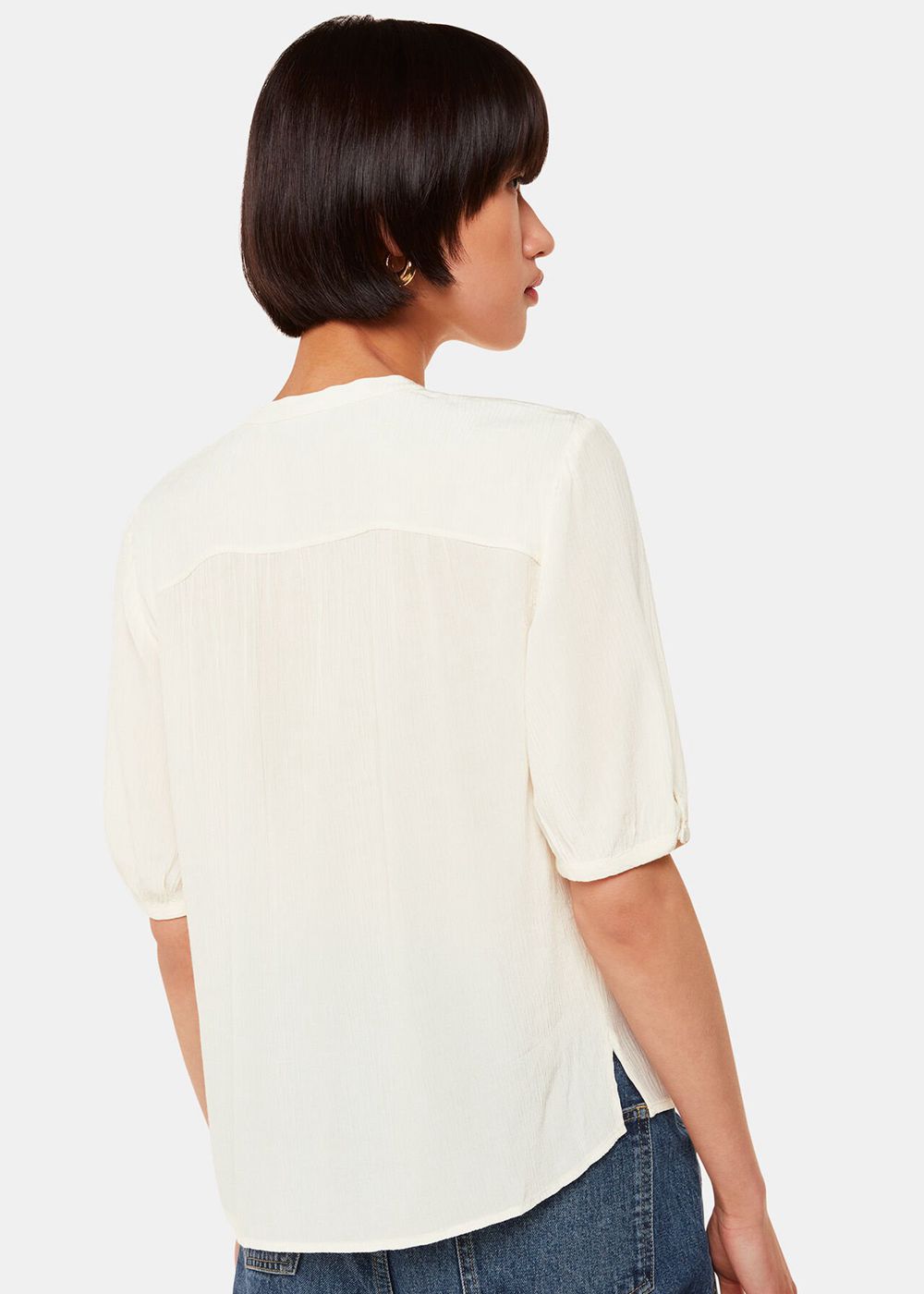 Whistles Jessie Tie Front Blouse White | US-28356DXBF