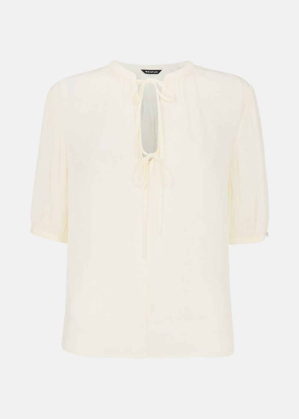 Whistles Jessie Tie Front Blouse White | US-74218XBKO