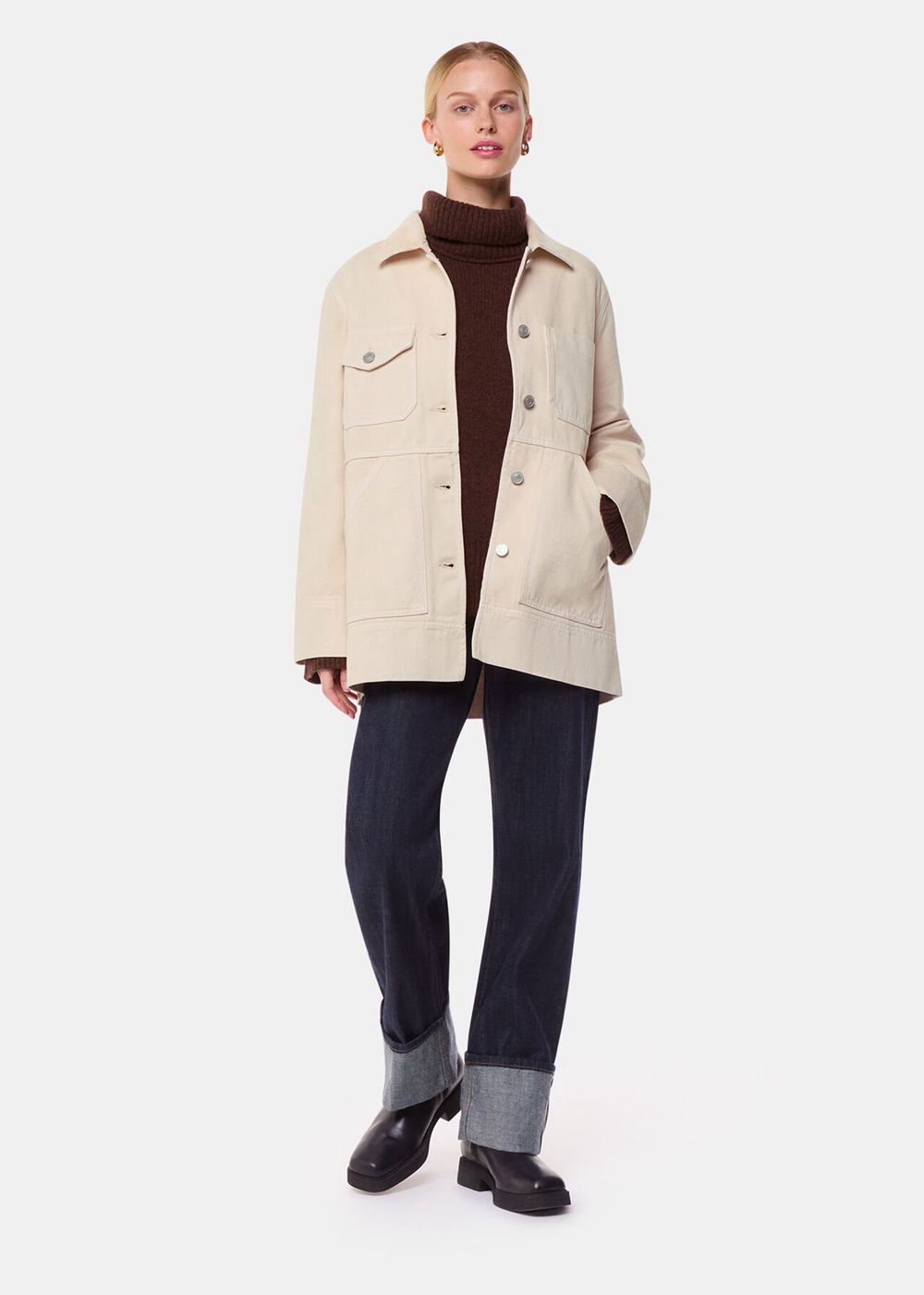 Whistles Jo Utility Jacket Neutral | US-98167IHDR