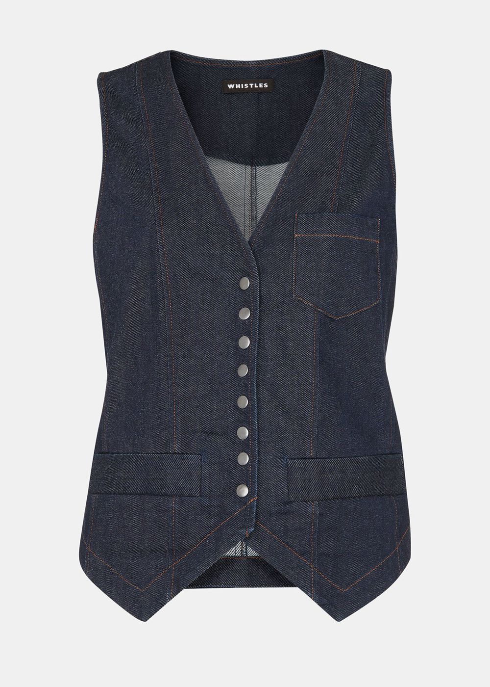 Whistles Joanna Denim Vest Dark Blue | US-03917KJYO