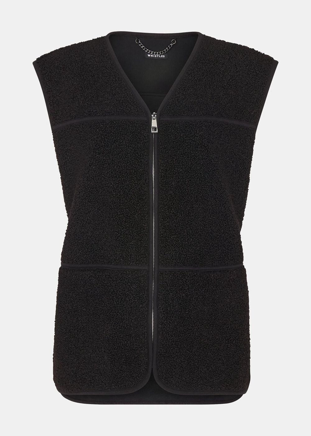 Whistles Josie Fleece Vest Black | US-09476VJYX