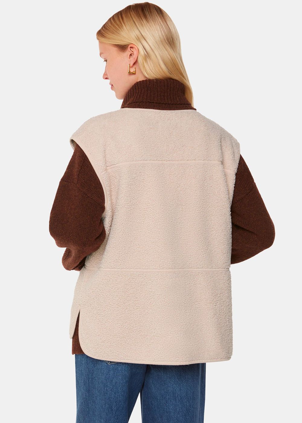 Whistles Josie Fleece Vest White / Multicolor | US-97346BCKU