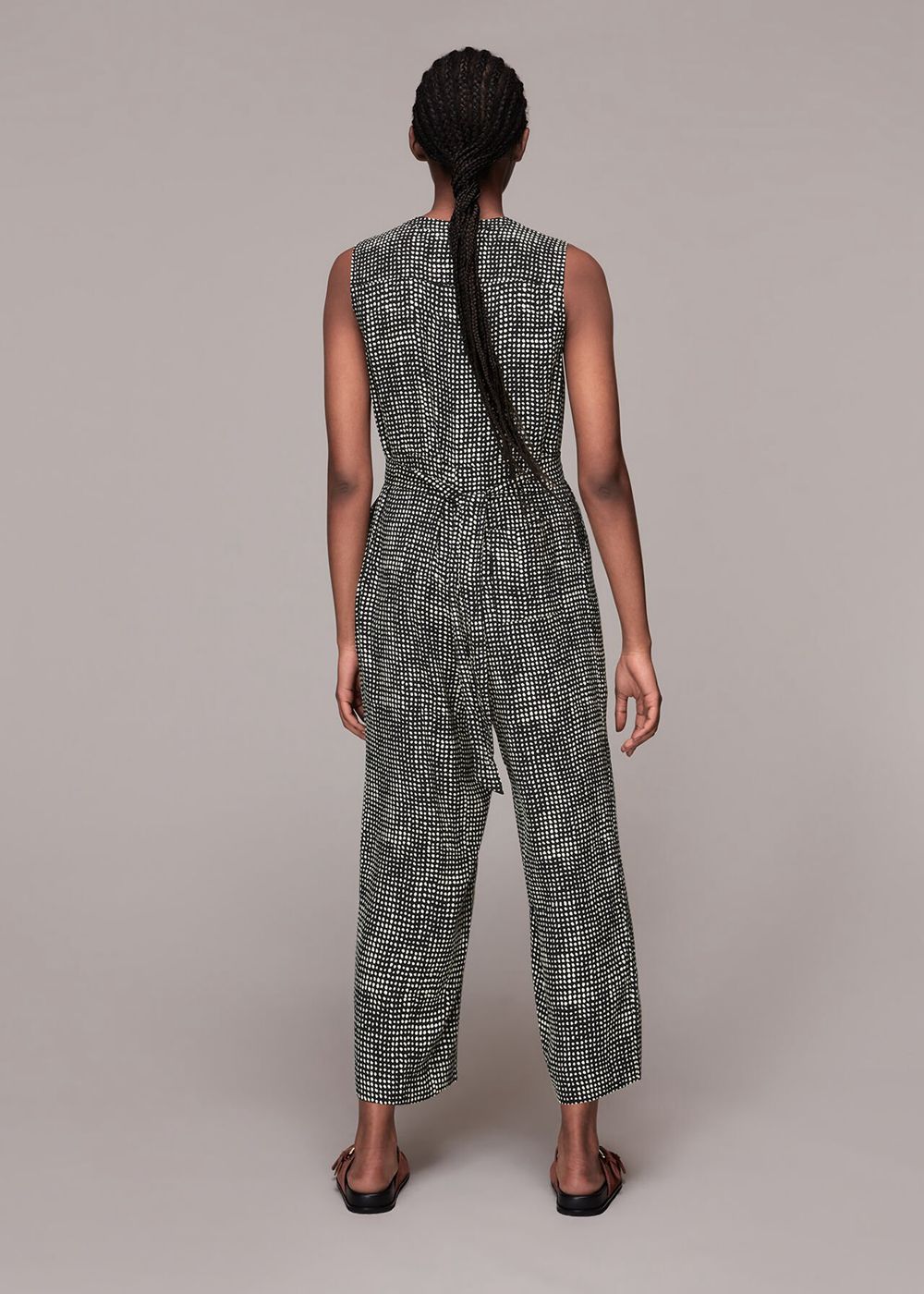 Whistles Josie Spotted Check Jumpsuit Black / Multicolor | US-08527LEGS