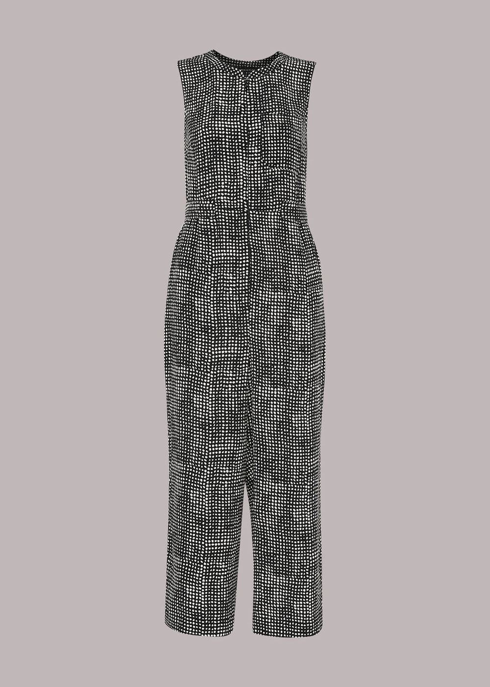 Whistles Josie Spotted Check Jumpsuit Black / Multicolor | US-08527LEGS