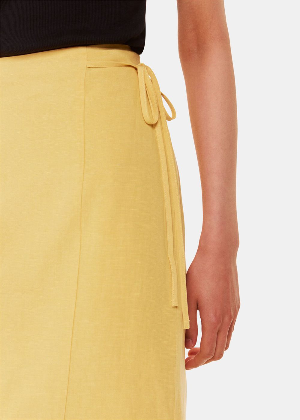 Whistles Josie Tie Side Detail Skirts Butter | US-97453YFXE