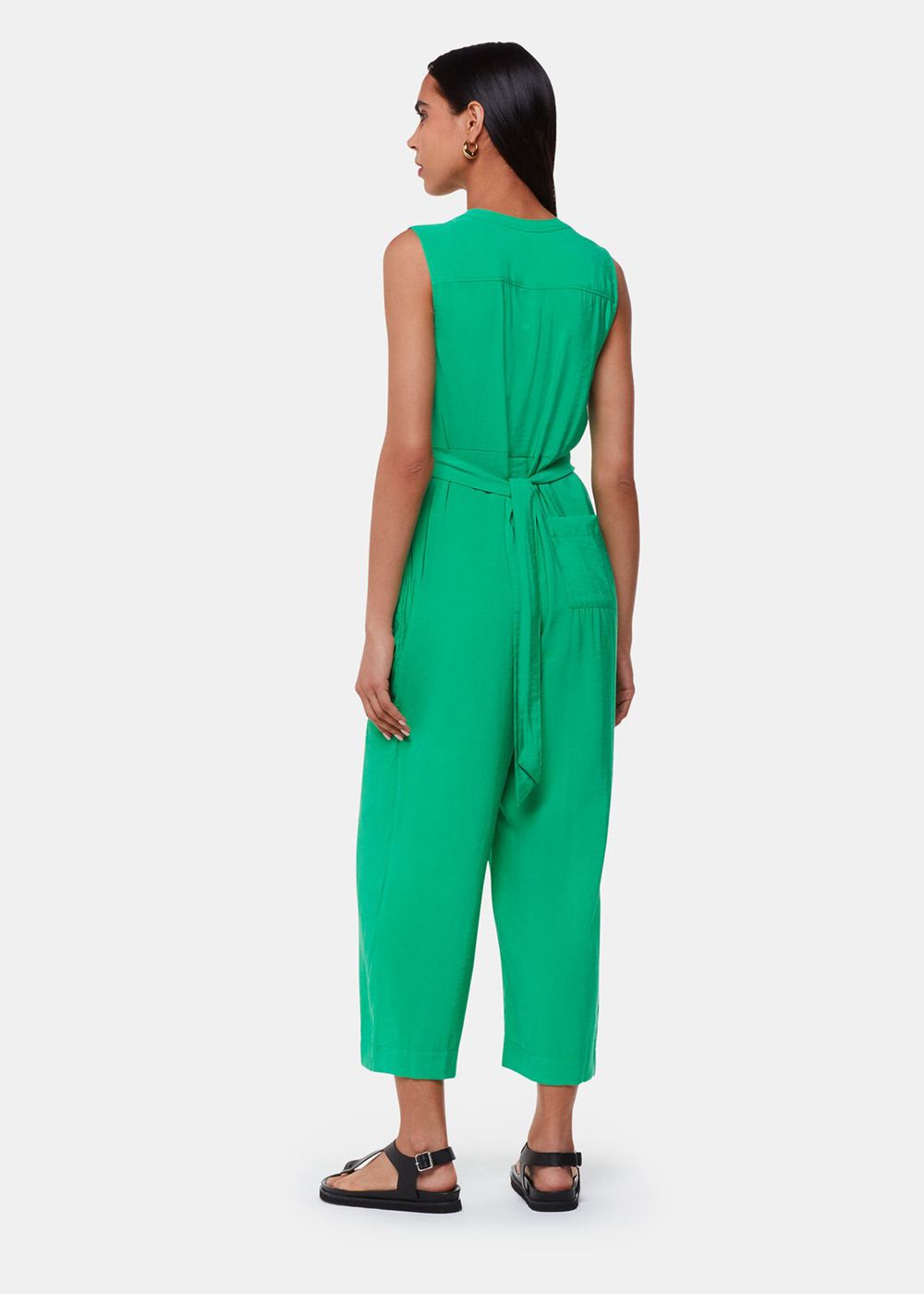 Whistles Josie Zip Front Jumpsuit Green | US-98270WTIQ