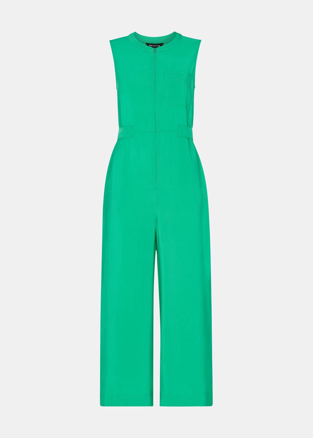 Whistles Josie Zip Front Jumpsuit Green | US-98270WTIQ