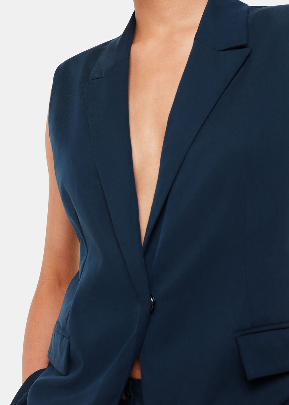 Whistles Joss Sleeveless Blazer Navy | US-41328MOXR