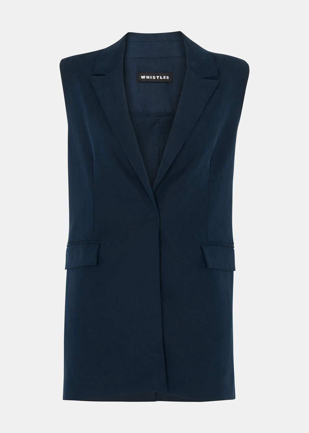 Whistles Joss Sleeveless Blazer Navy | US-41328MOXR