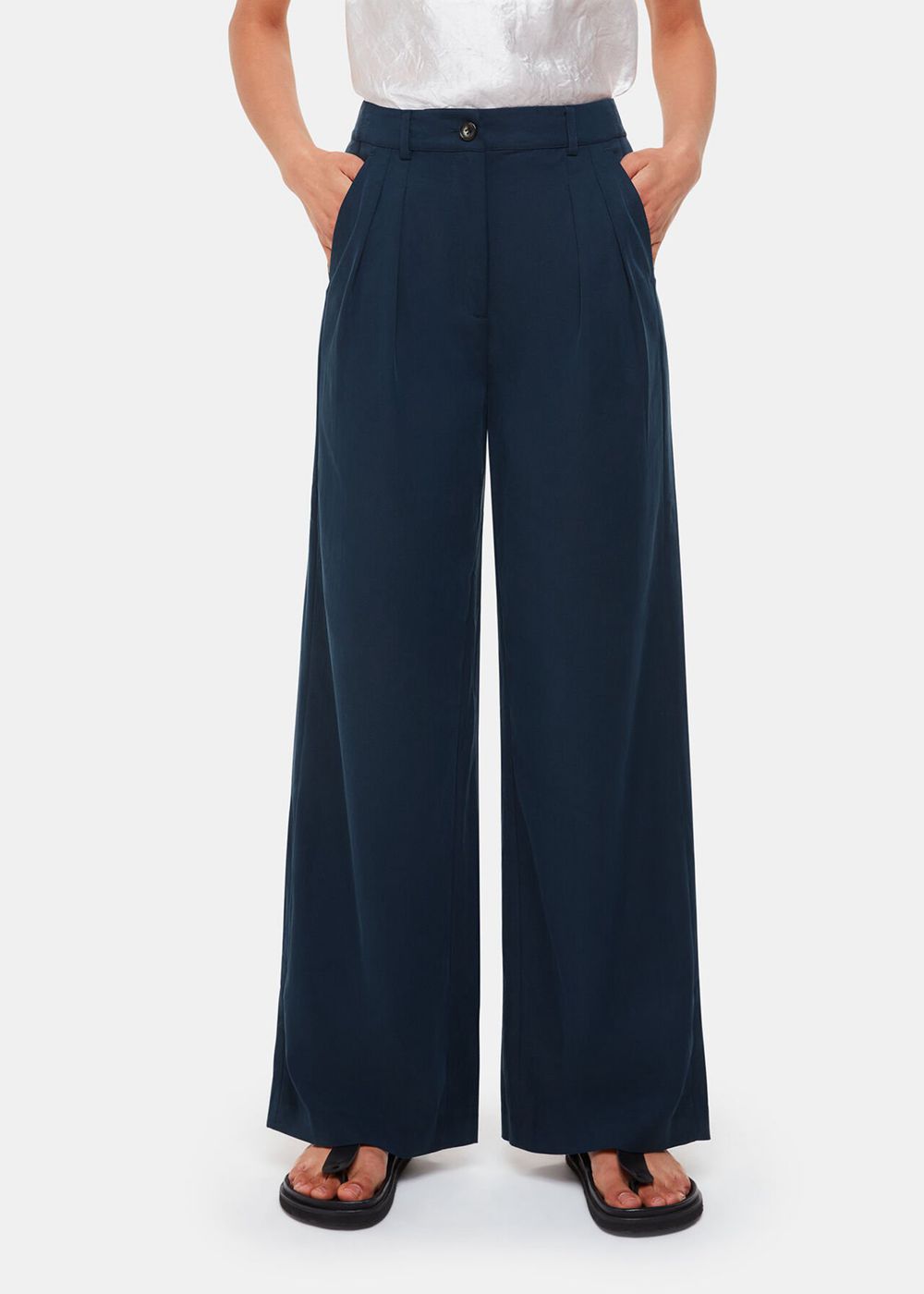 Whistles Joss Tailored Pants Navy | US-67815IDEV