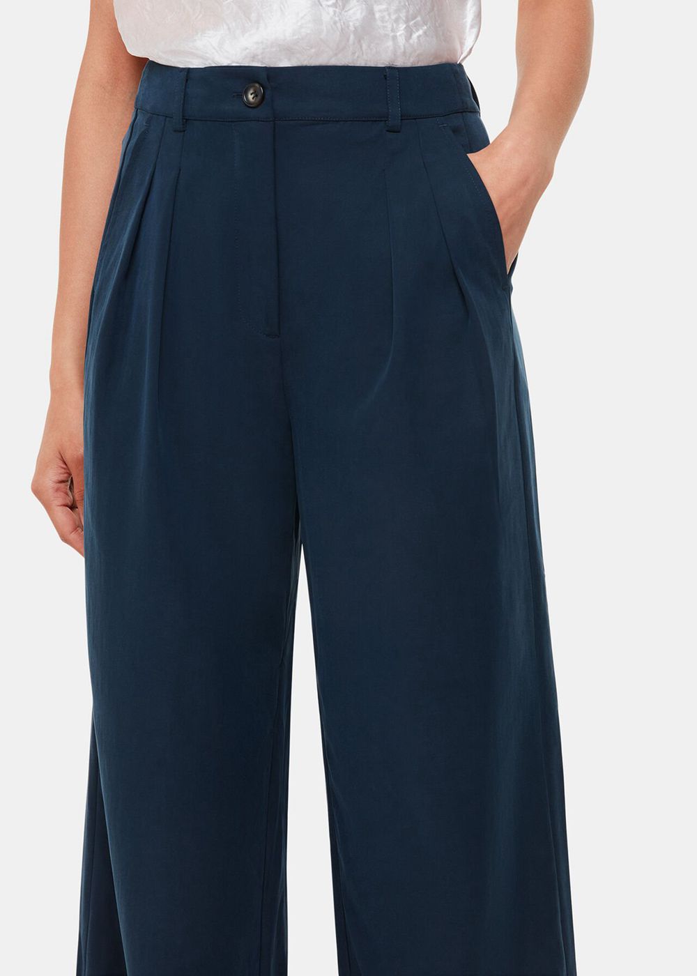 Whistles Joss Tailored Pants Navy | US-67815IDEV