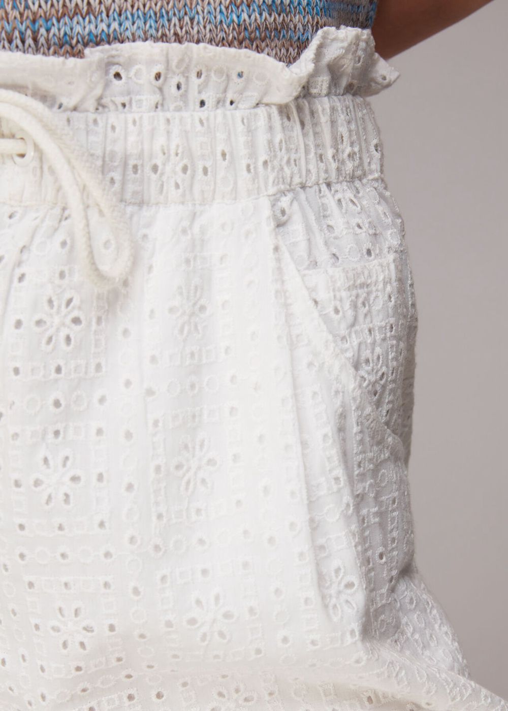 Whistles Jules Broderie Shorts White | US-24785TKWL