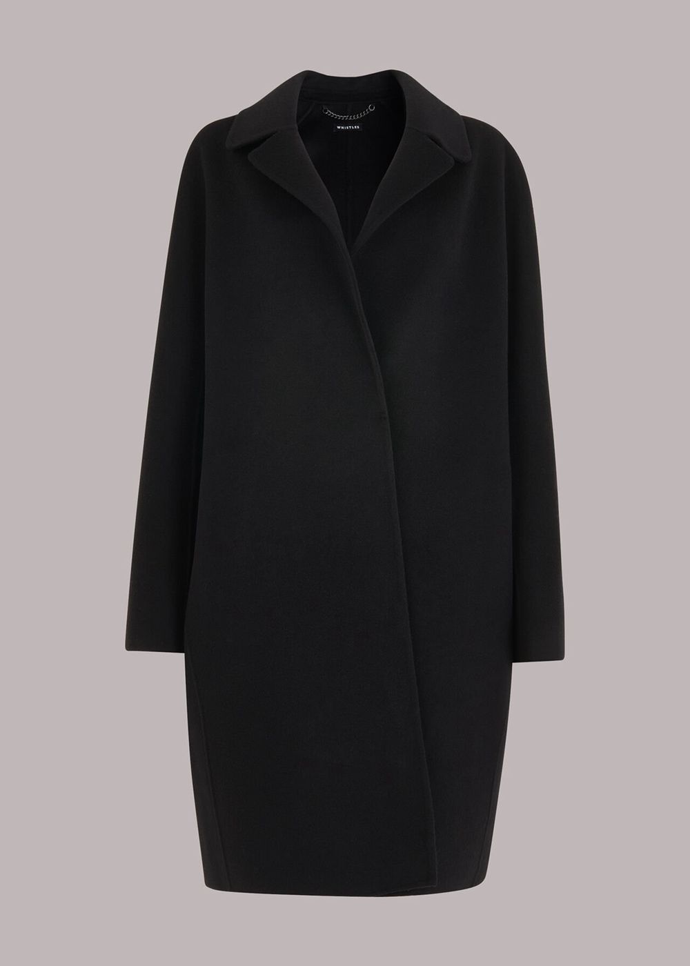 Whistles Julia Double Faced Coat Black | US-25470CDOH