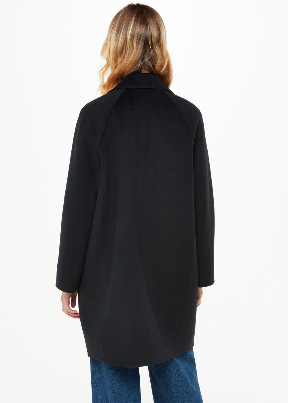 Whistles Julia Wool Double Faced Coat Black | US-17683PIJN