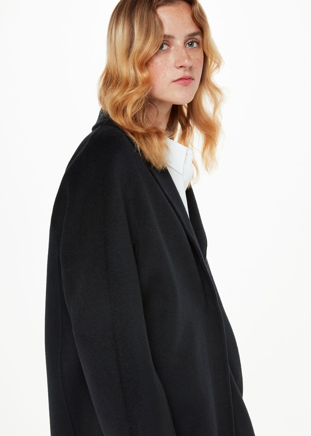 Whistles Julia Wool Double Faced Coat Black | US-17683PIJN