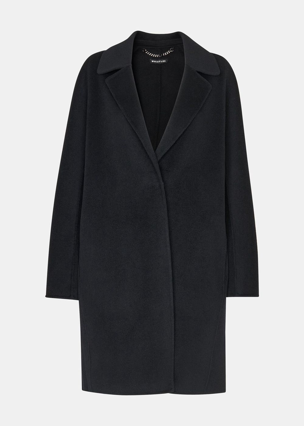 Whistles Julia Wool Double Faced Coat Black | US-17683PIJN