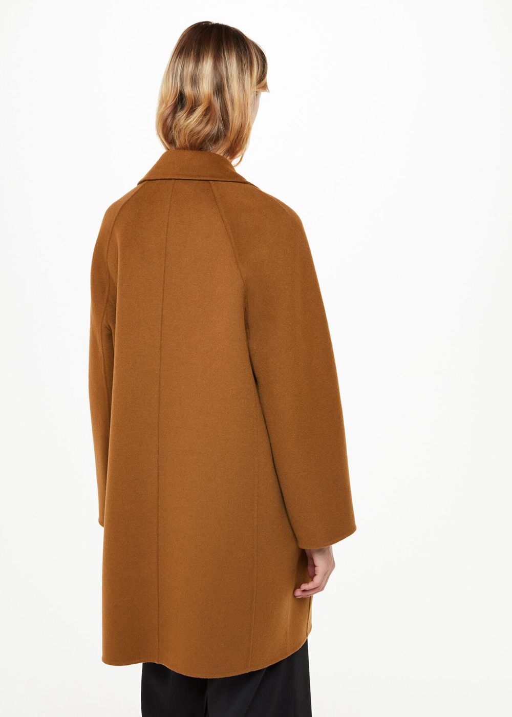 Whistles Julia Wool Double Faced Coat Brown | US-49870RUTY