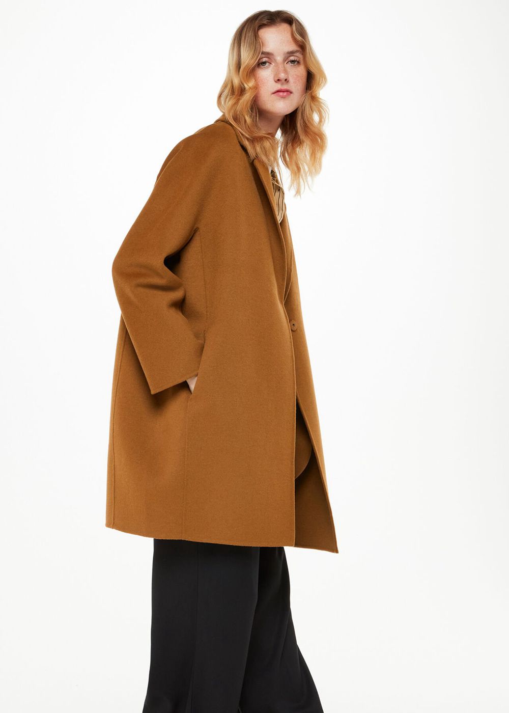 Whistles Julia Wool Double Faced Coat Brown | US-49870RUTY