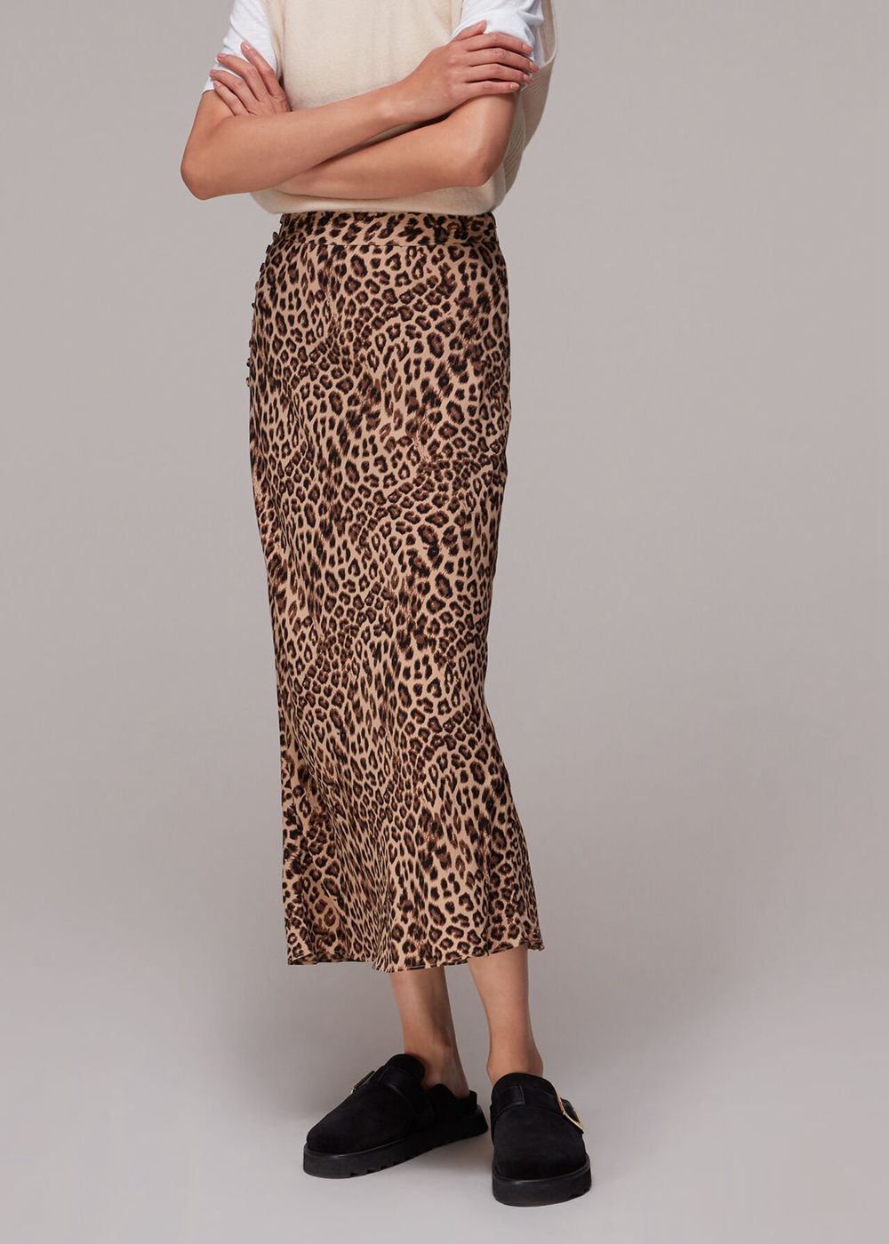 Whistles Jungle Cheetah Button Skirts Leopard | US-08579XNOS