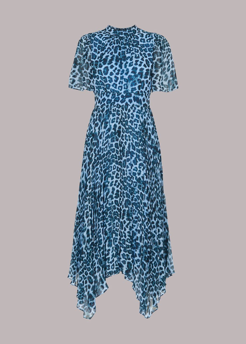 Whistles Jungle Cheetah Pleated Dress Blue / Multicolor | US-63815MKVA