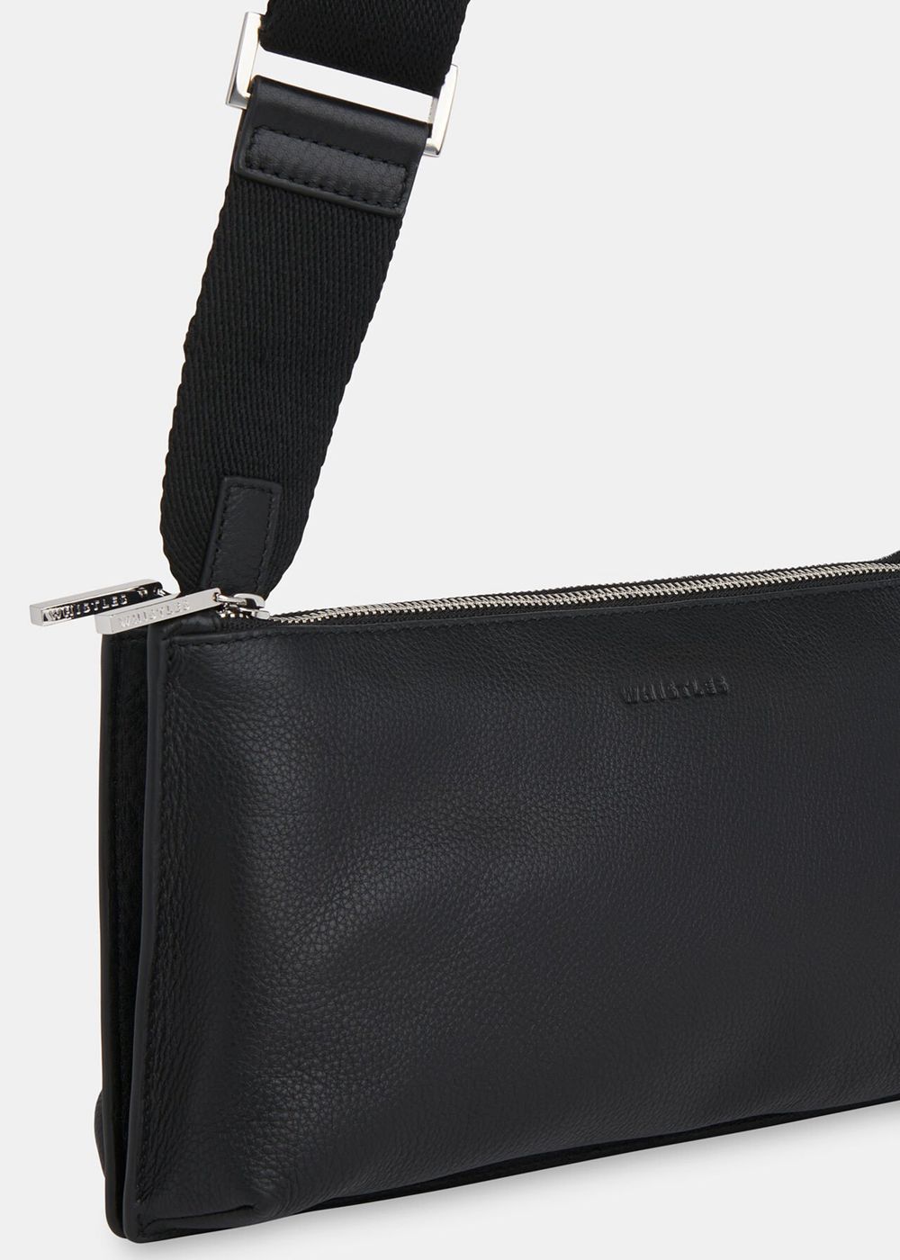 Whistles Kai Double Pouch Crossbody Bag Black | US-86723IDOH