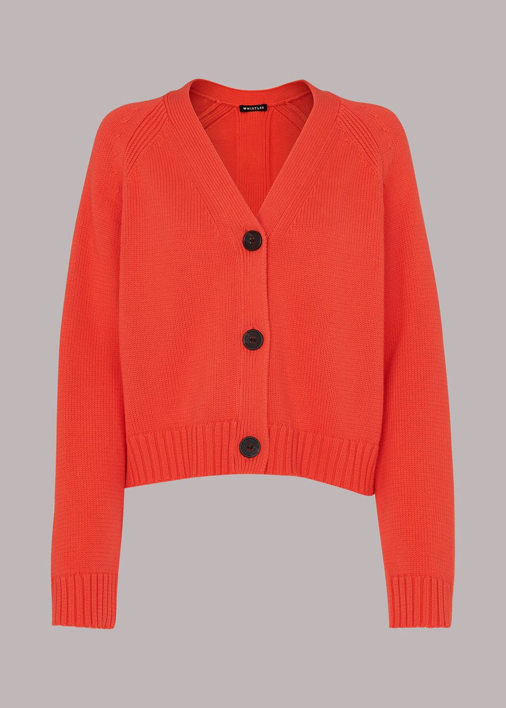 Whistles Karine Rib Detail Cardigan Red | US-21357PJUW