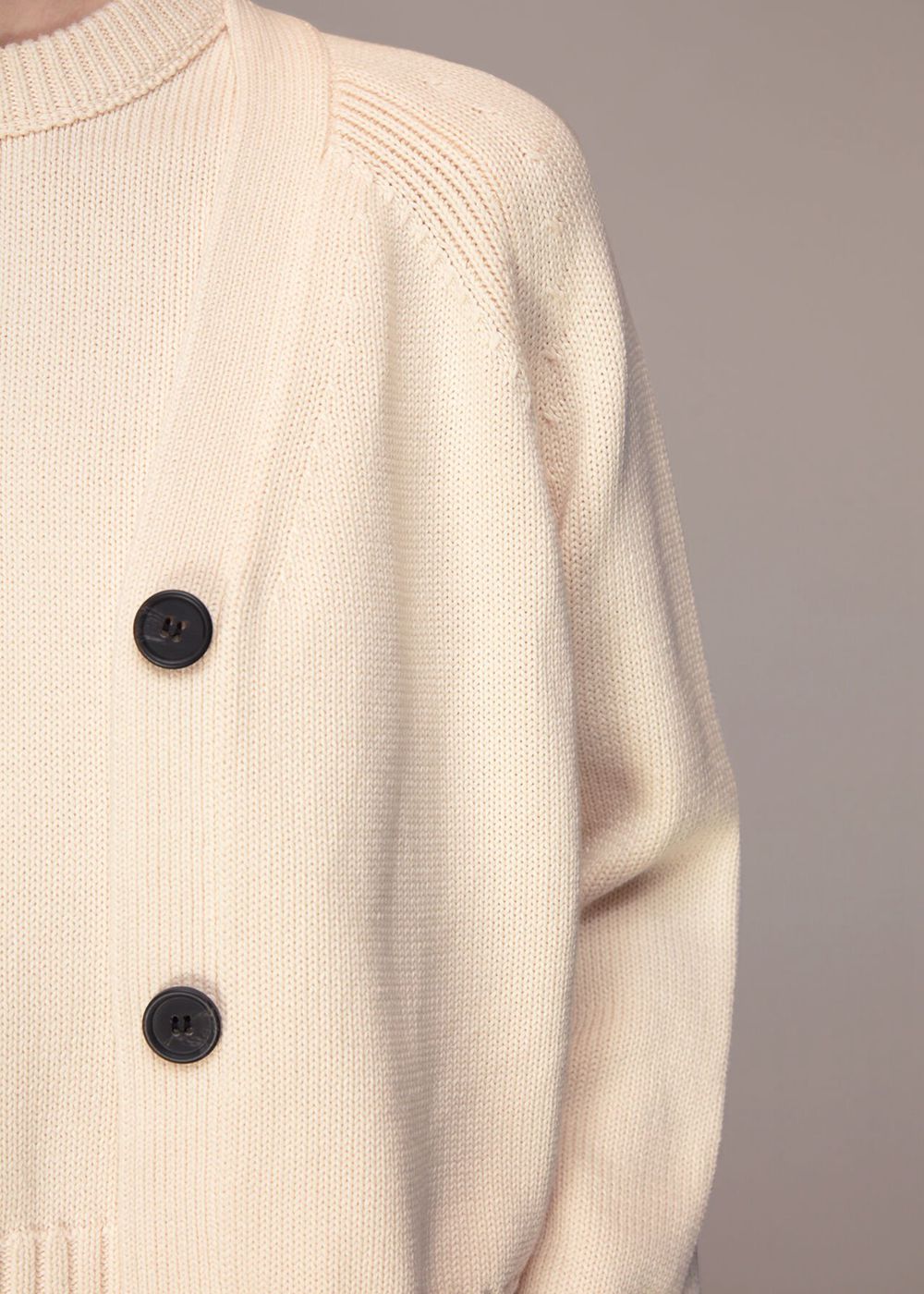 Whistles Karine Rib Detail Cardigan White | US-03196DRTV