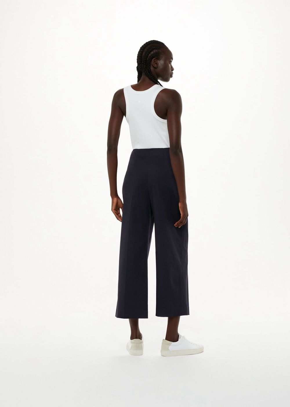 Whistles Katie Cropped Pants Navy | US-69504RYEM