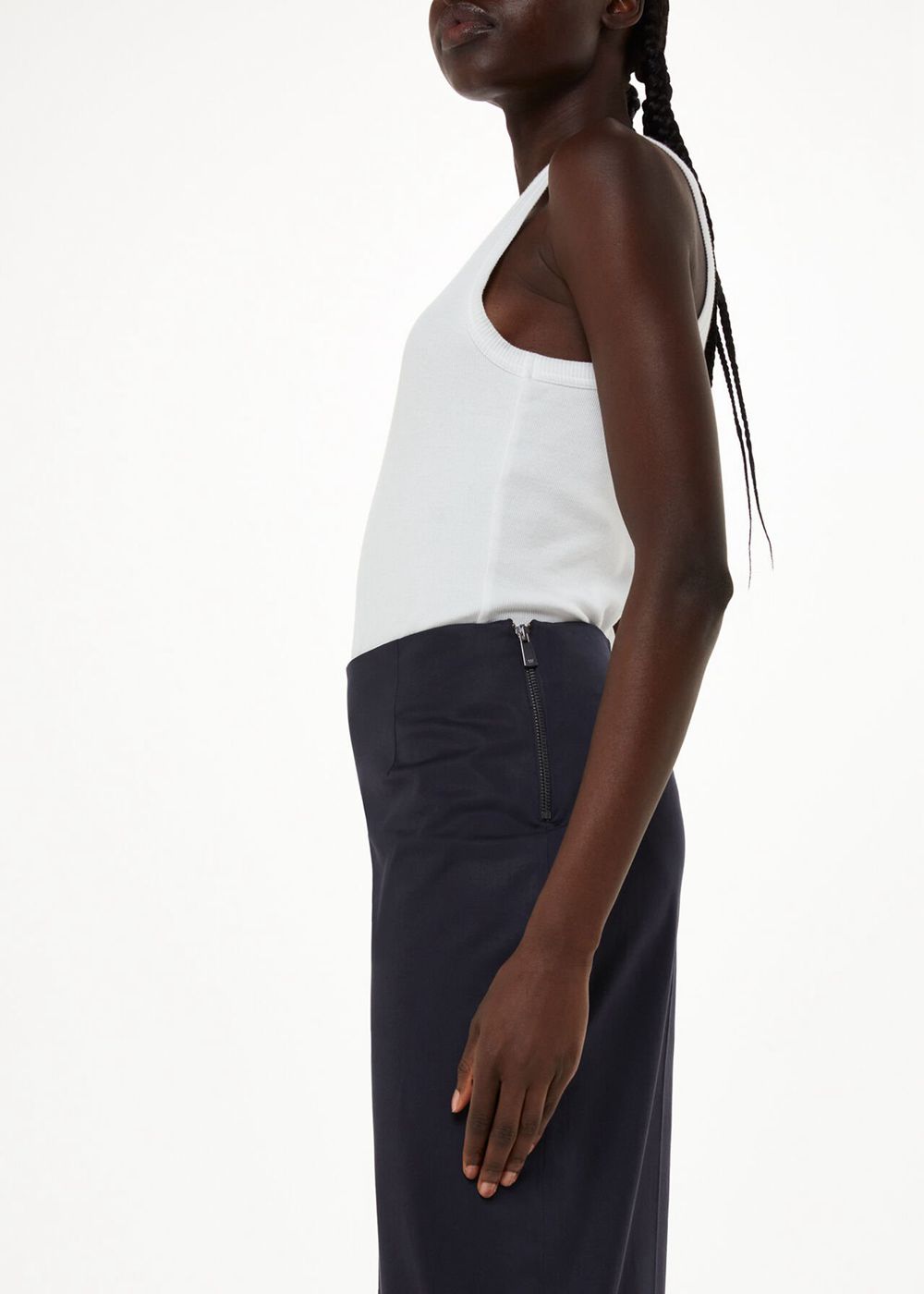 Whistles Katie Cropped Pants Navy | US-69504RYEM