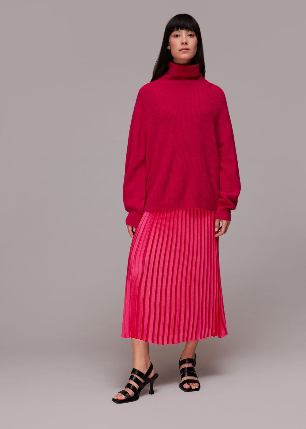 Whistles Katie Pleated Skirts Pink | US-63270HNLK