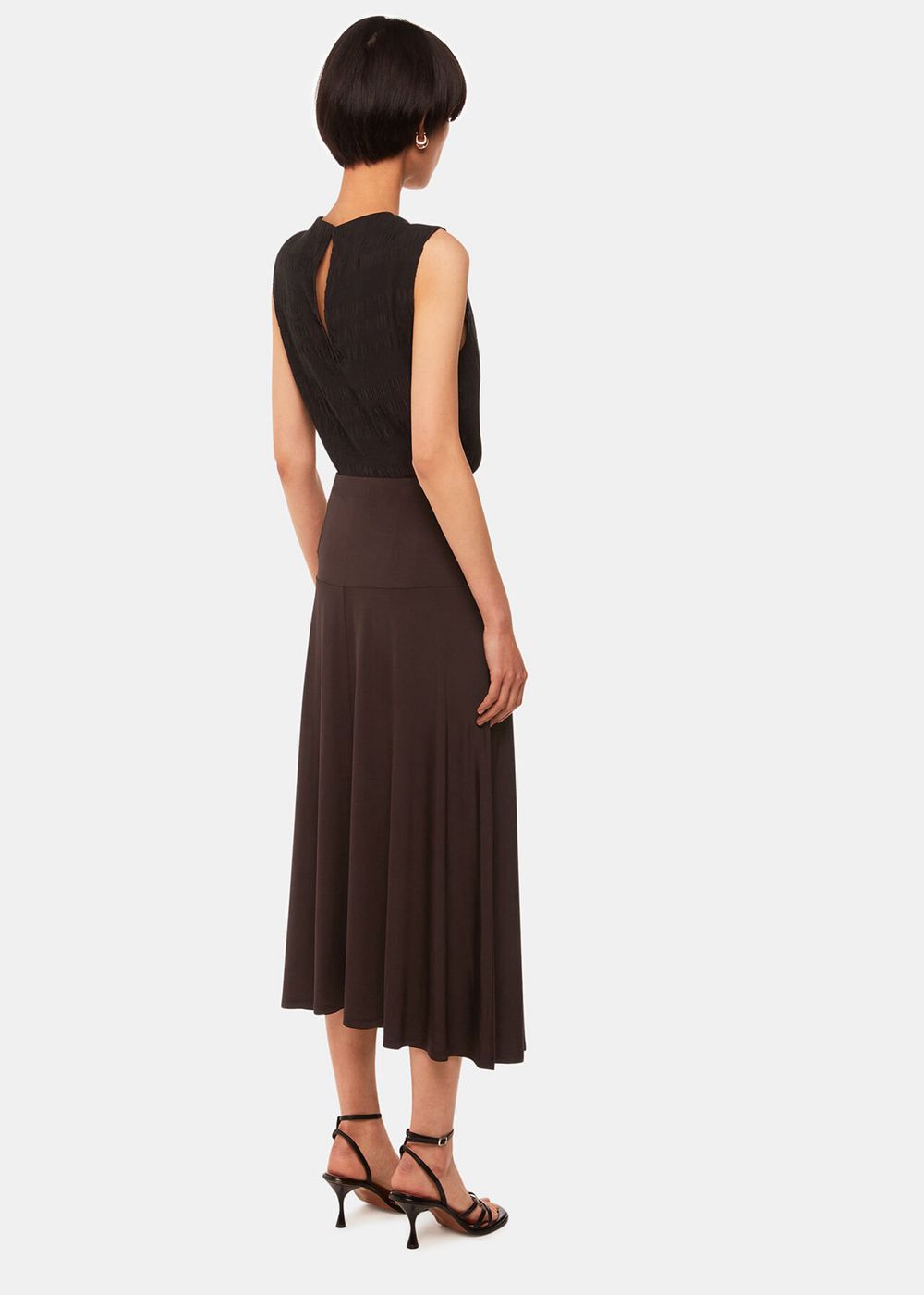 Whistles Katrina Asymmetric Skirts Chocolate | US-63294ZPBA