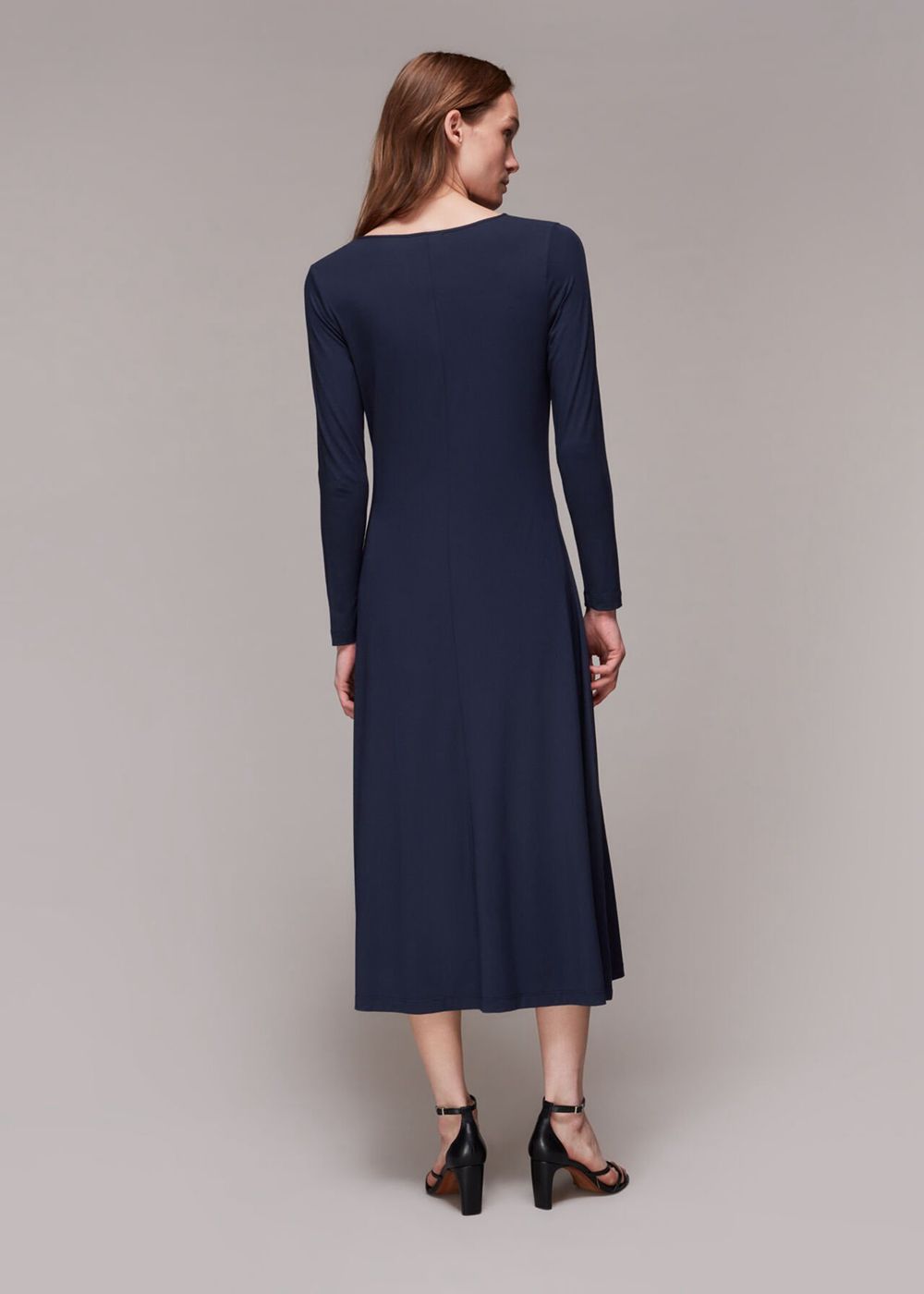 Whistles Keyhole Cutout Jersey Dress Navy | US-82940NUVS