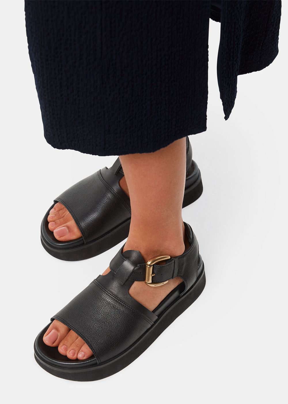 Whistles Khai Chunky Buckle Sandals Black | US-52846APRN