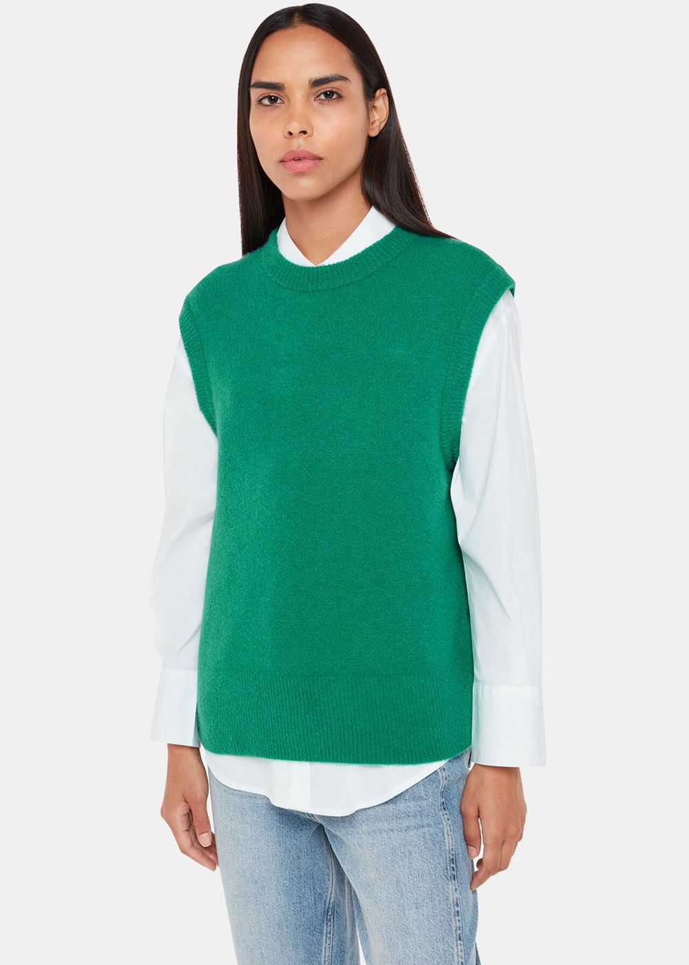 Whistles Kira Crew Neck Knitwear Green | US-49702XMWG