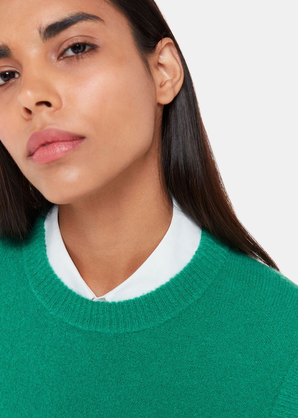 Whistles Kira Crew Neck Knitwear Green | US-49702XMWG