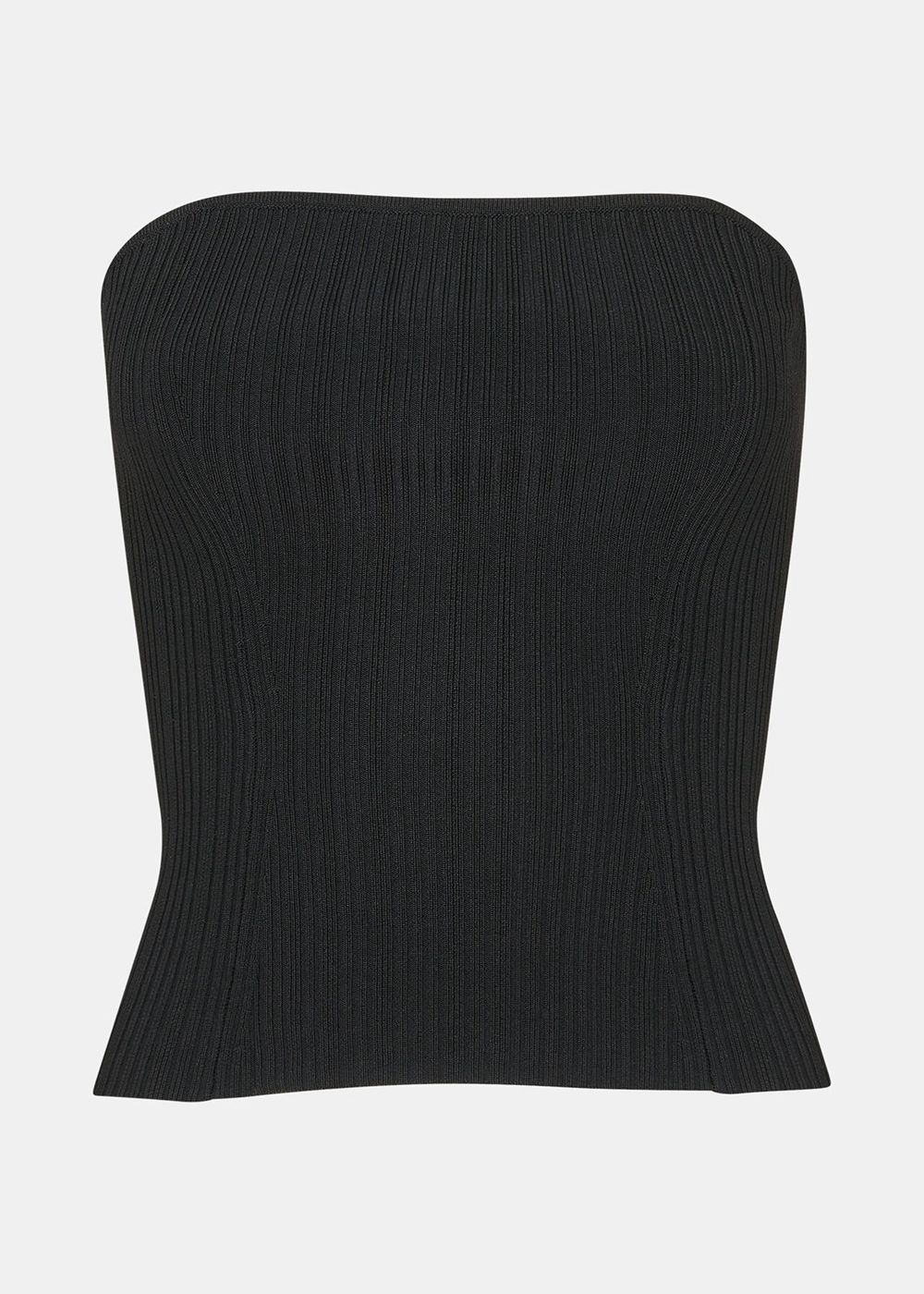 Whistles Knitted Bandeau Top Black | US-34268AHVJ