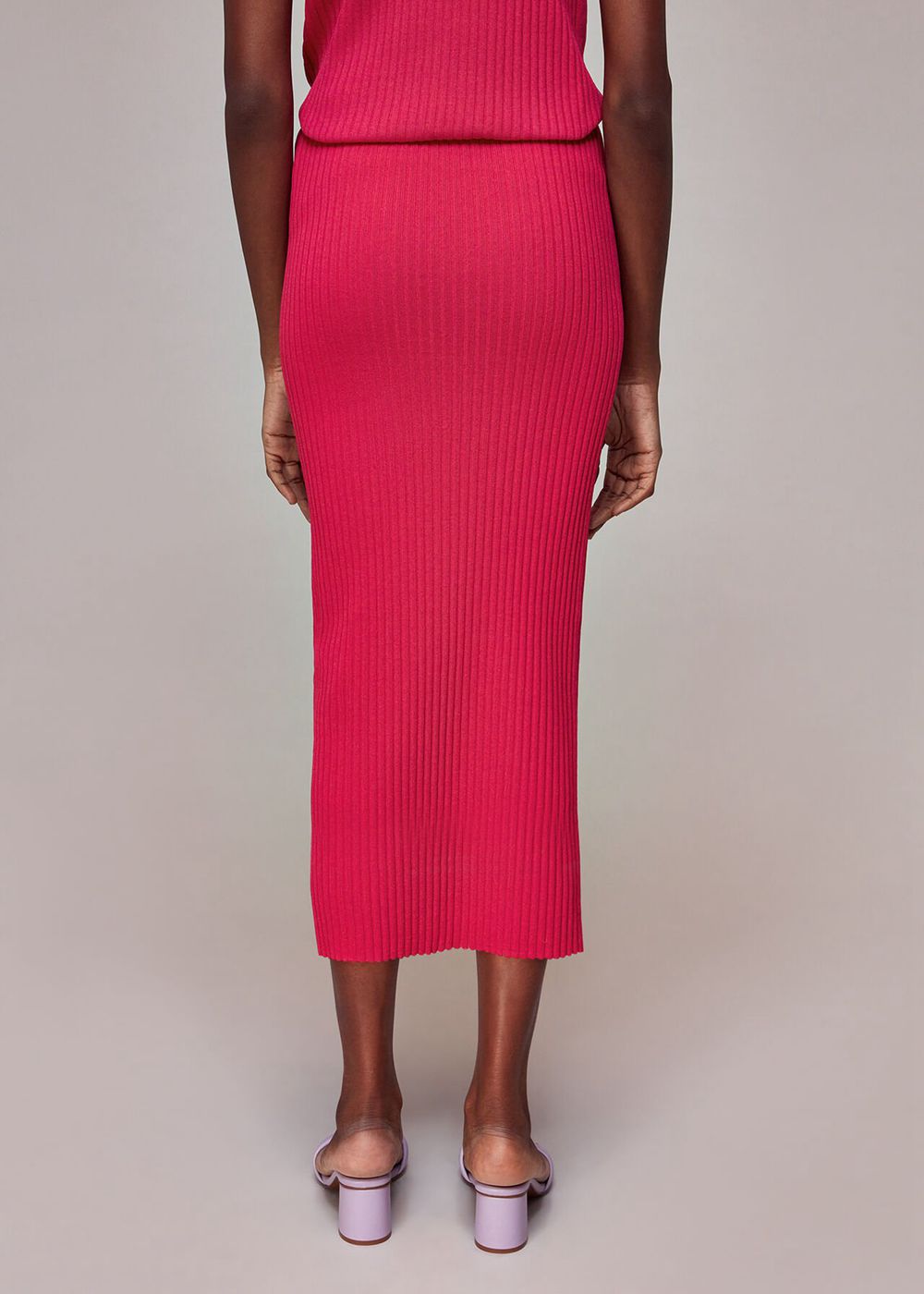 Whistles Knitted Column Skirts Pink | US-27048VOKZ