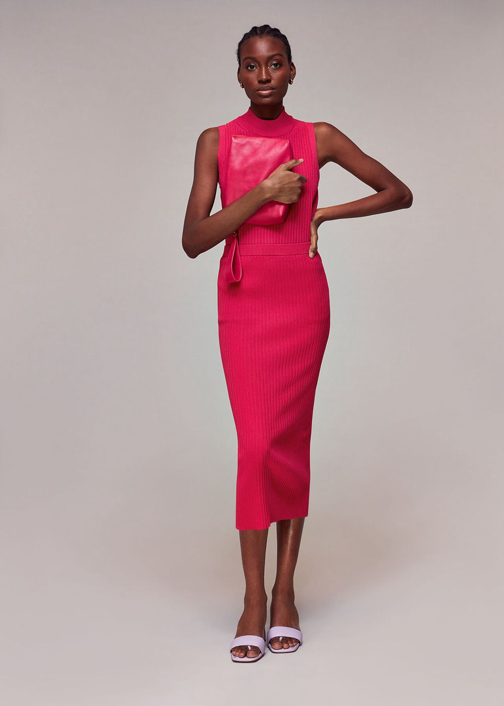 Whistles Knitted Column Skirts Pink | US-27048VOKZ