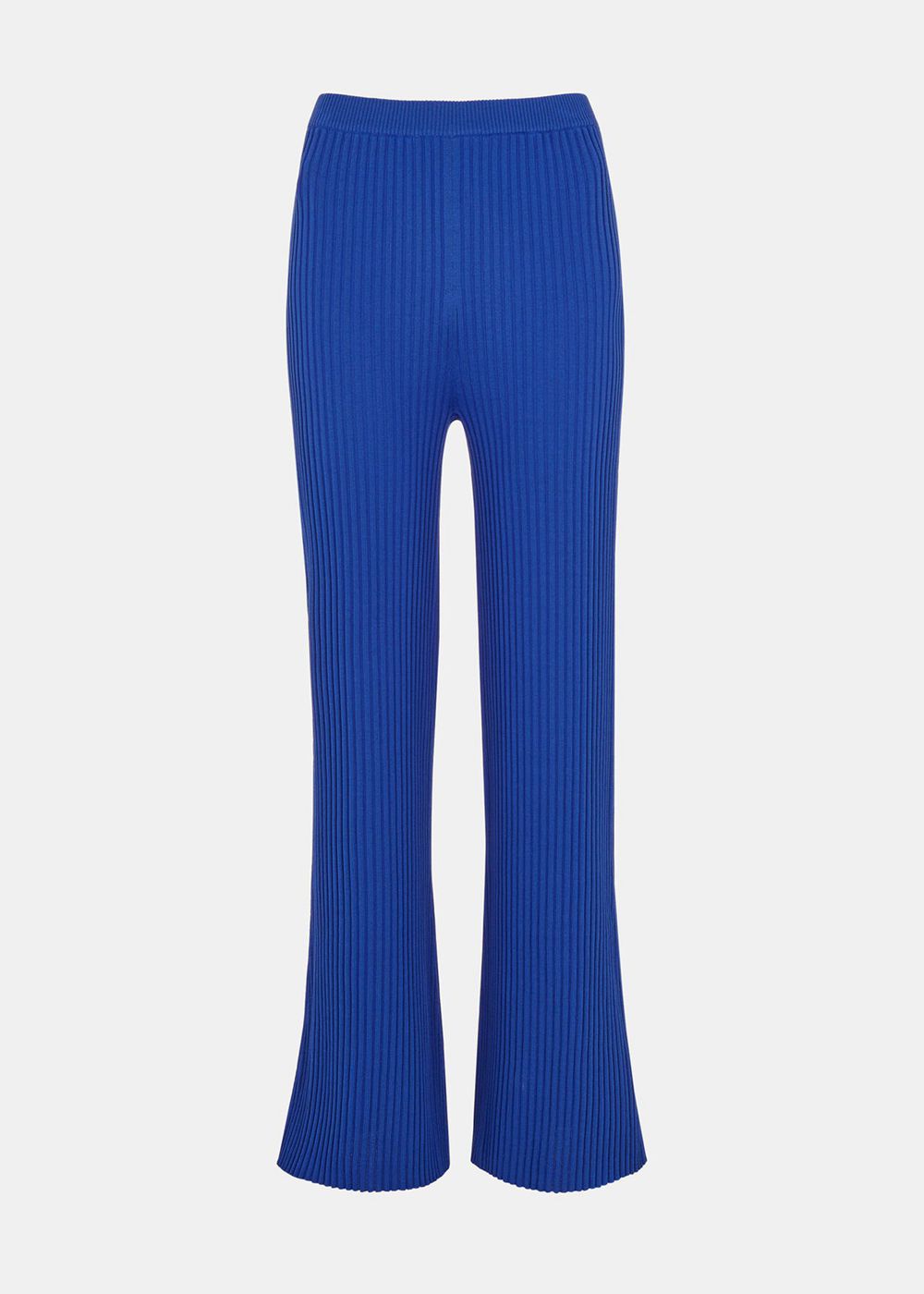 Whistles Knitted Kick Flare Pants Blue | US-36257LBUQ