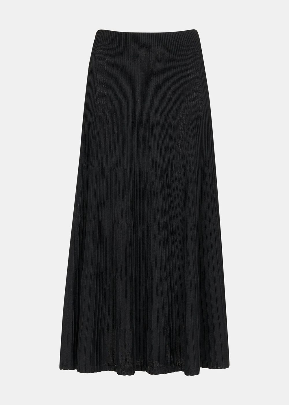 Whistles Knitted Pleated Skirts Black | US-34789HILG