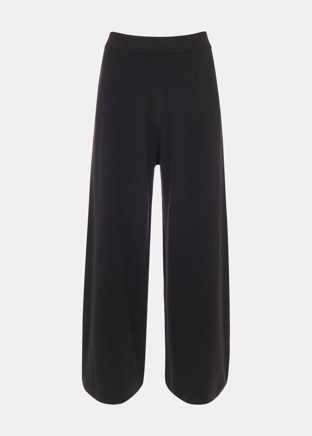 Whistles Knitted Wide Leg Pants Black | US-28359FVTR