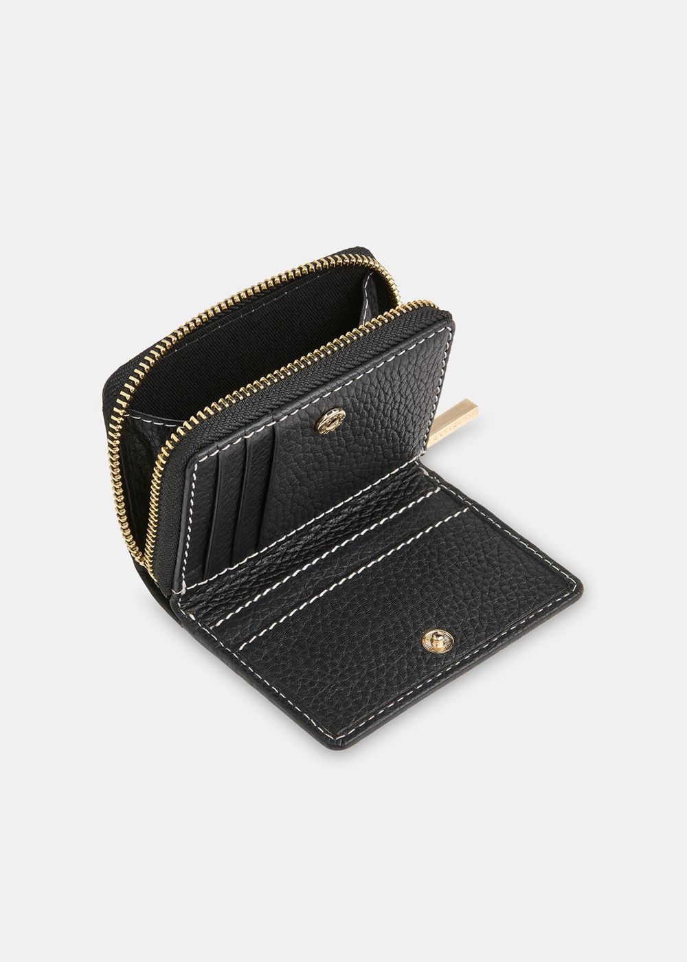 Whistles Koa Contrast Stitch Purses Black | US-72684AIMY