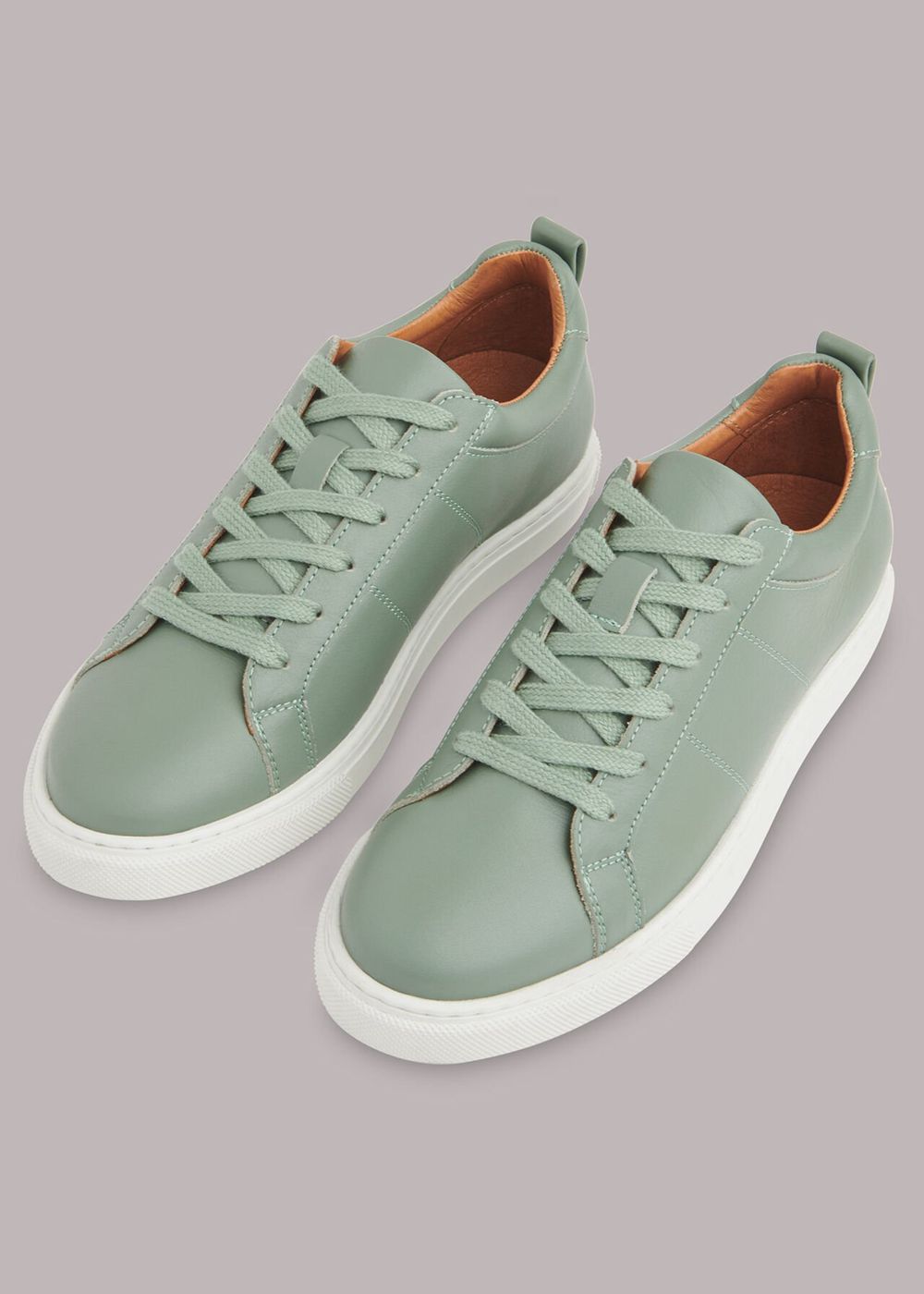 Whistles Koki Lace Up Sneakers Green | US-38154GHPB