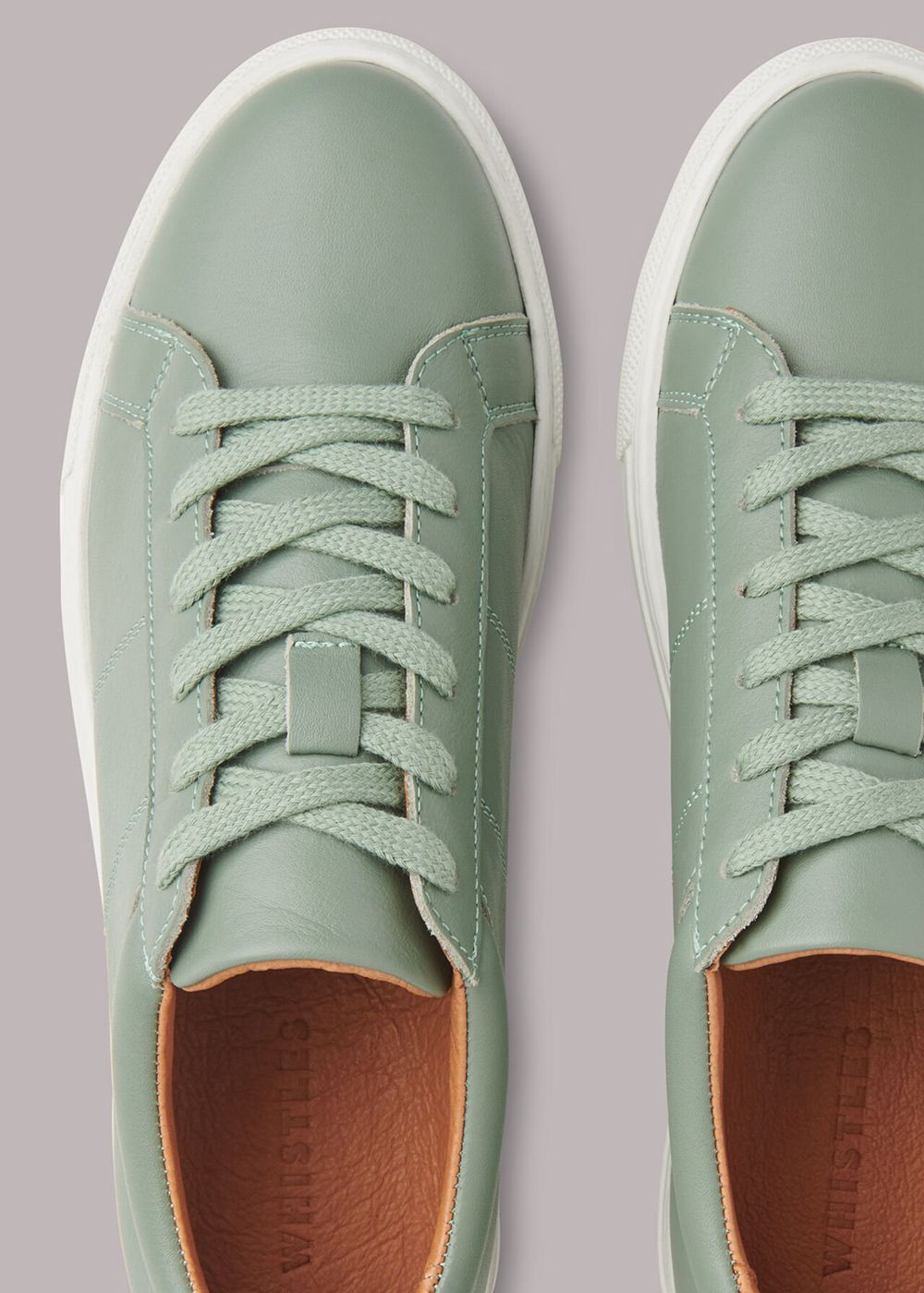 Whistles Koki Lace Up Sneakers Green | US-38154GHPB