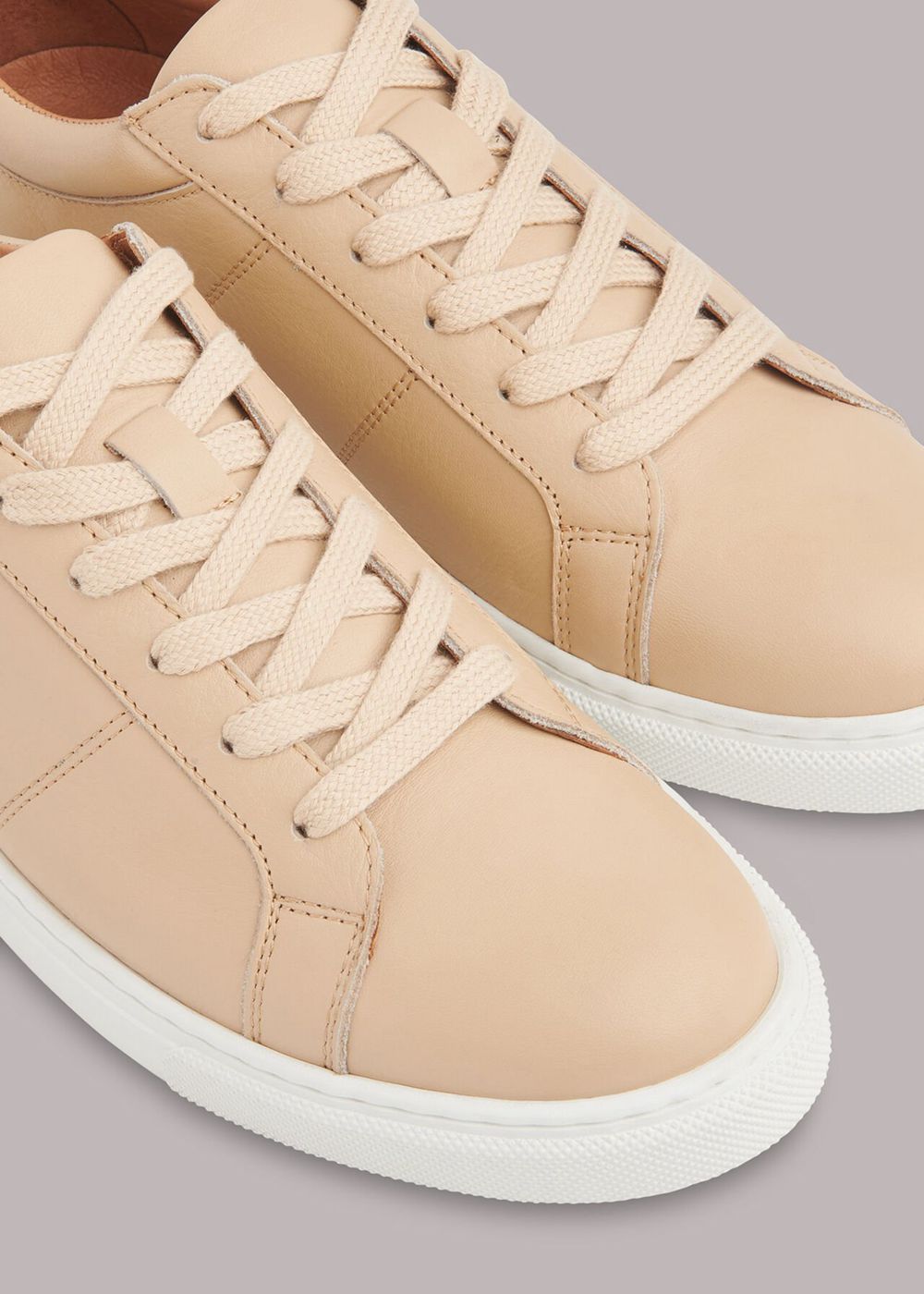 Whistles Koki Lace Up Sneakers Neutral | US-80934WBDR