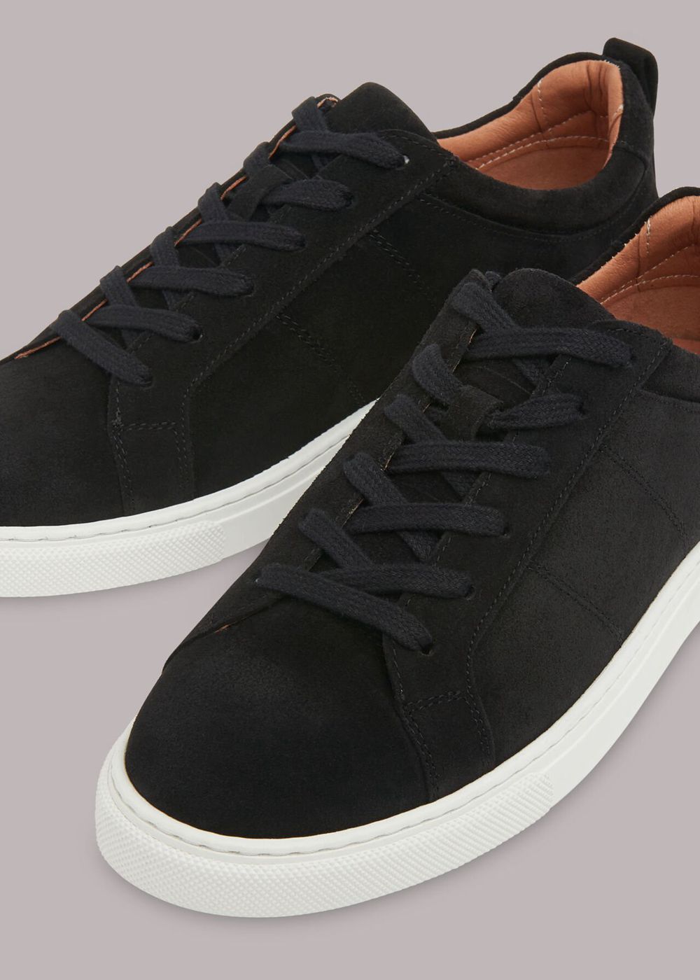 Whistles Koki Suede Lace Up Sneakers Black | US-51628BDAF