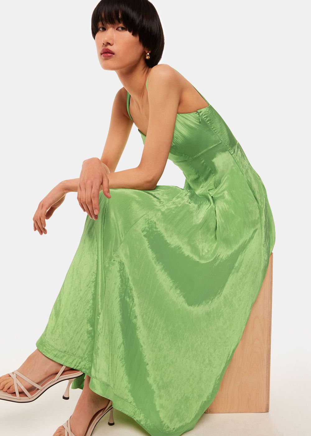 Whistles Kori Midi Dress Green | US-74685VZXP